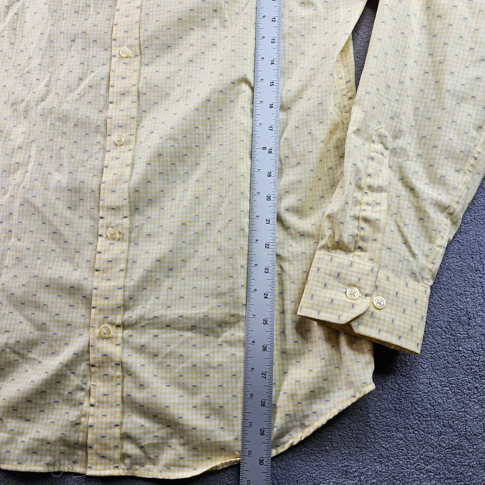 Banana Republic Dress Shirt Men's L‎ Yellow Non-Iron Tailored Slim Fit Button-Up